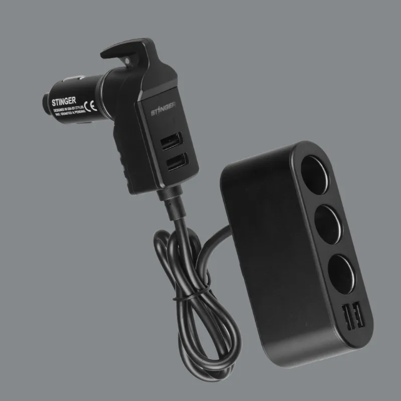 The Stinger Tools Stinger USB Emergency Tool with Cigarette Lighter & USB Extensions close-up of the device