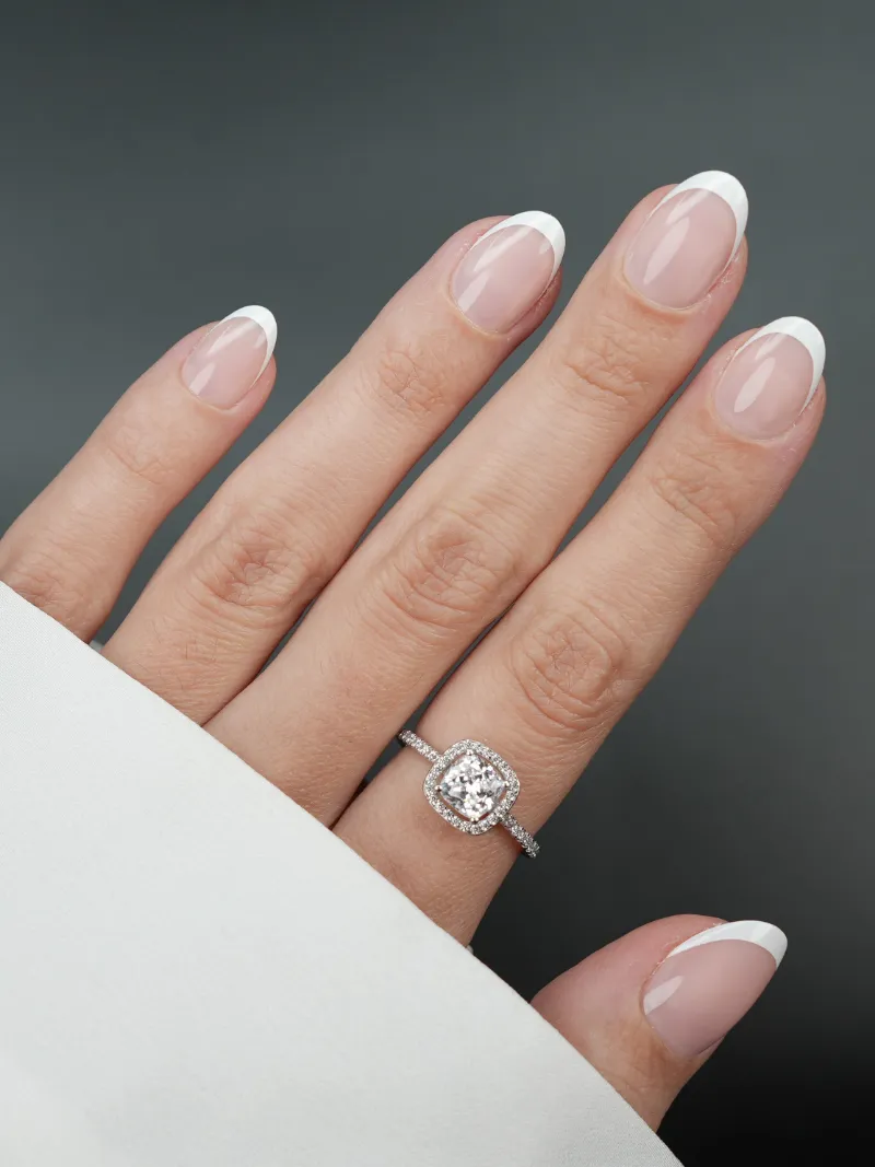 Roxy Nails Paris Amanda press-on nails with nude base and thin white french tip