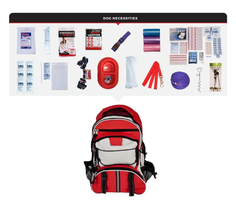 ViTAC Solutions Deluxe Pet Survival Kit backpack with emergency food, water, and first aid for dogs and cats