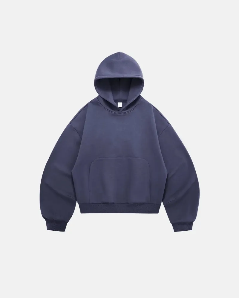 INFLATION Blank Comfy Boxy Fit Hoodies in relaxed drop shoulder silhouette with kangaroo pocket