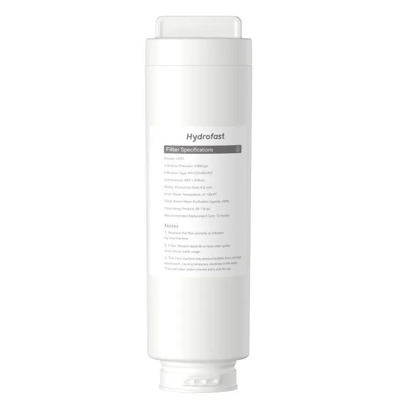 Hydrofast HF01 RO Filter with 5-Stage Filtration cylindrical white filter cartridge