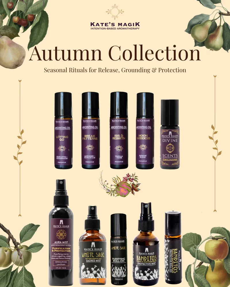 Kates Magik The Autumn Shift Collection with anointing oils, protective mists, and sacred blends
