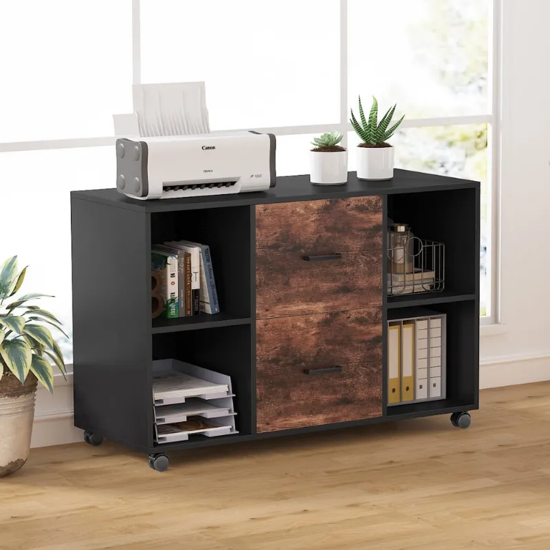 Tribesigns 2-Drawer File Cabinet with wide desktop surface and rolling casters for home office