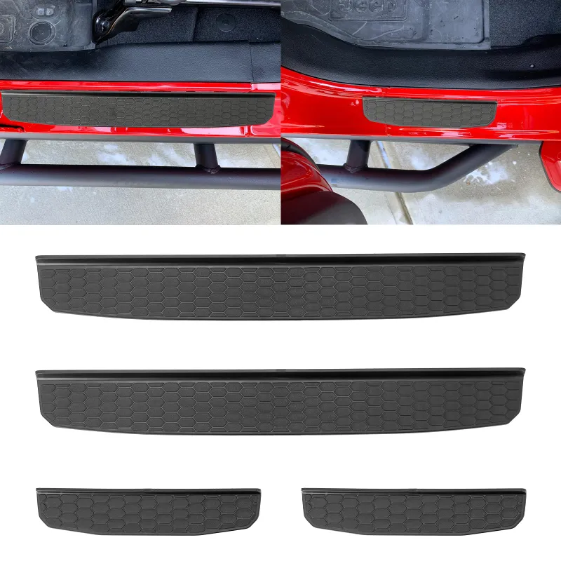 Sunpie 4-Piece Rigid PP Door Sill Guards for 2020–2026 Jeep Gladiator JT with honeycomb texture