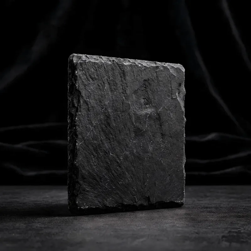 TsukiGlass Black Stone Coaster single piece
