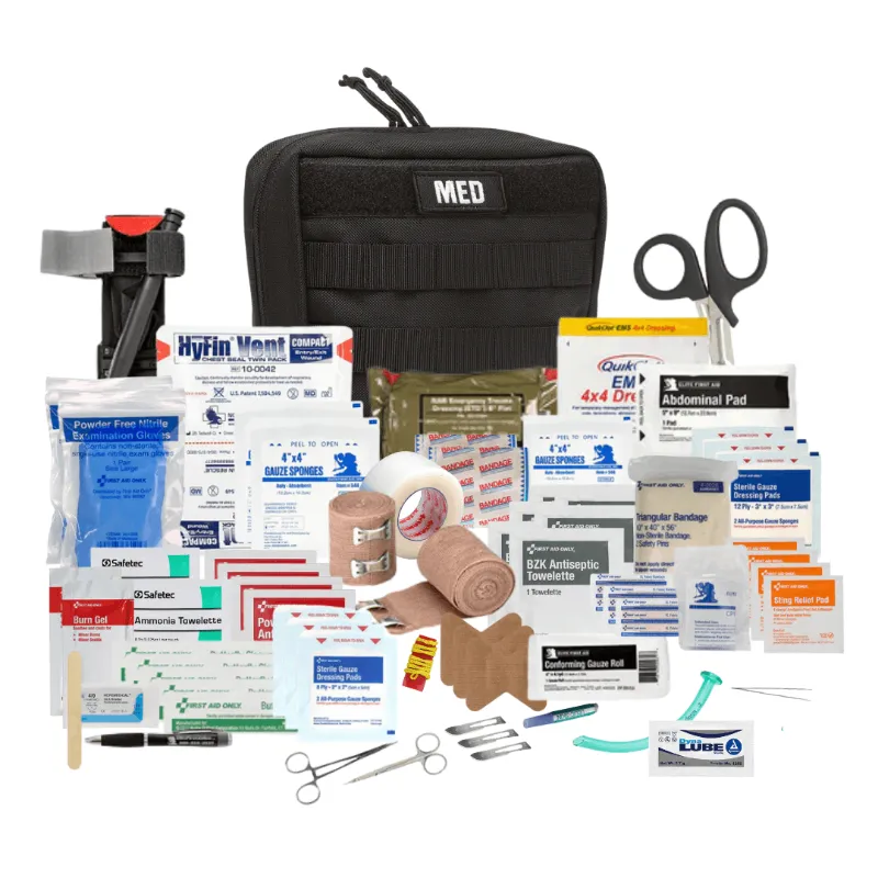 ViTAC Solutions General Purpose First Aid Kit showing compact MOLLE-compatible rip-away trauma pouch