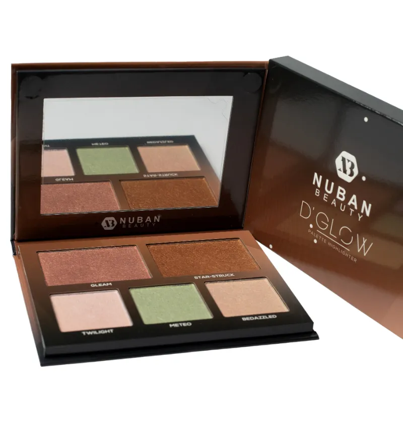 Nuban Beauty D'Glow Palette with five creamy highlighters