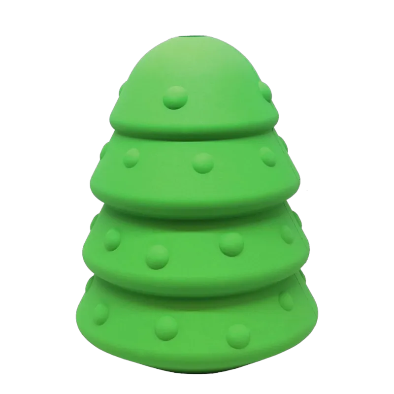 Soda Pup Christmas Tree Dog Toy Durable Rubber Chew Toy for Large Dogs, green tree shaped rubber toy