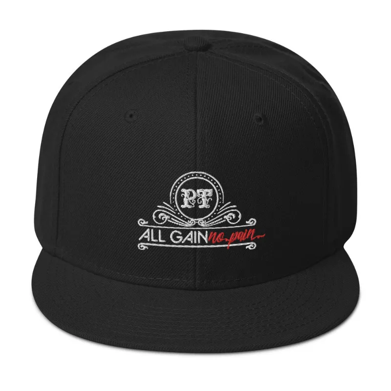 Painless Tattoo All Gain Snapback cap with flat visor and grey under visor