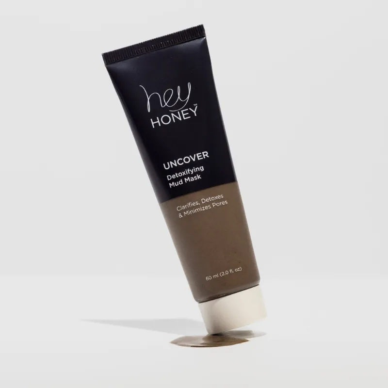 Hey Honey Uncover Detoxifying Mud Mask Dead Sea black mud in biodegradable tube