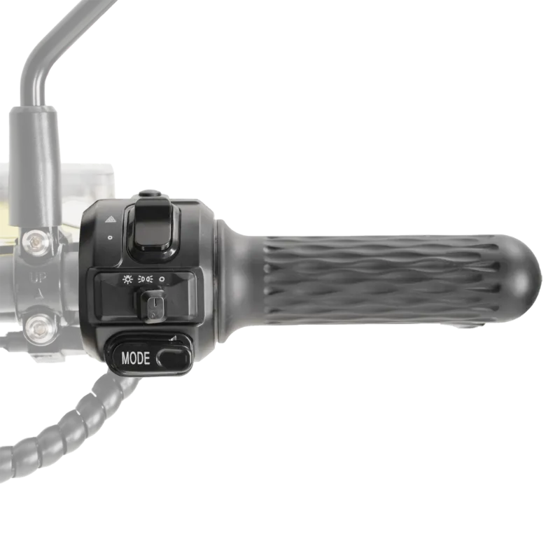 Eahora E-scooter Chrome M1PS Twist Throttle, throttle grip and left handle shown together