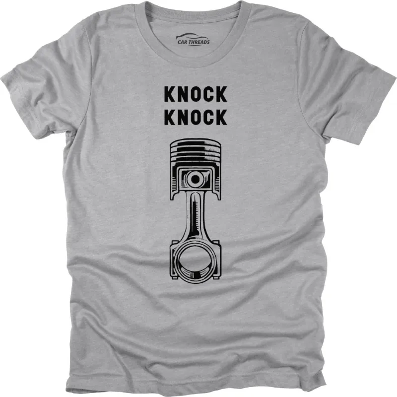 Car Threads Knock Knock t-shirt with subtle car-themed print