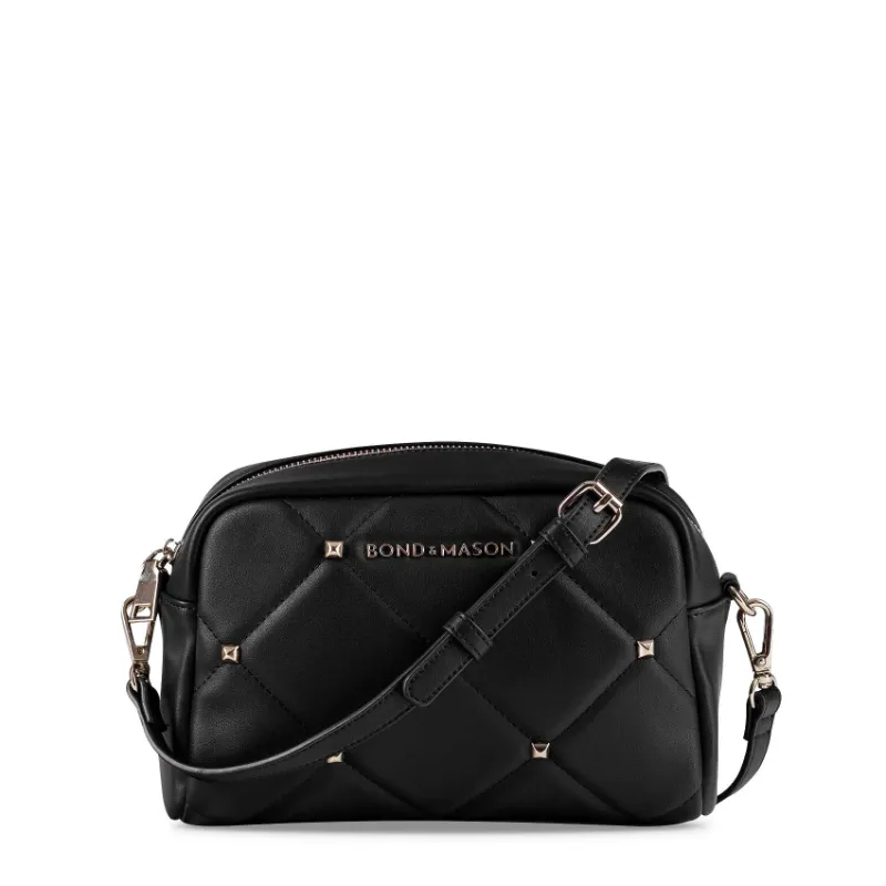 Bond & Mason The Charlie Crossbody Bag showing vegan leather crossbody with silver-tone hardware