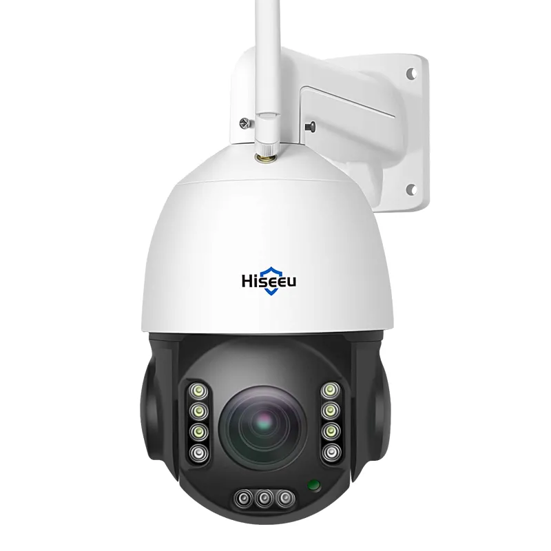 Hiseeu 30X optical zoom PTZ security camera with night vision floodlights
