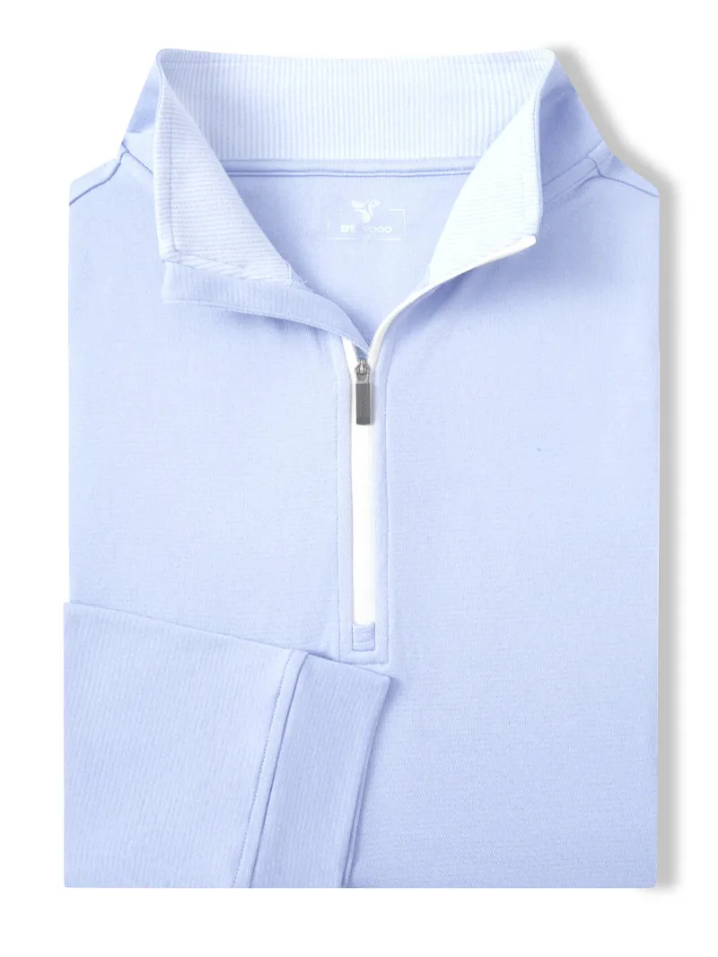 DTWOOO Heather Performance Quarter-Zip in Lavender with stand-up collar and zipper closure