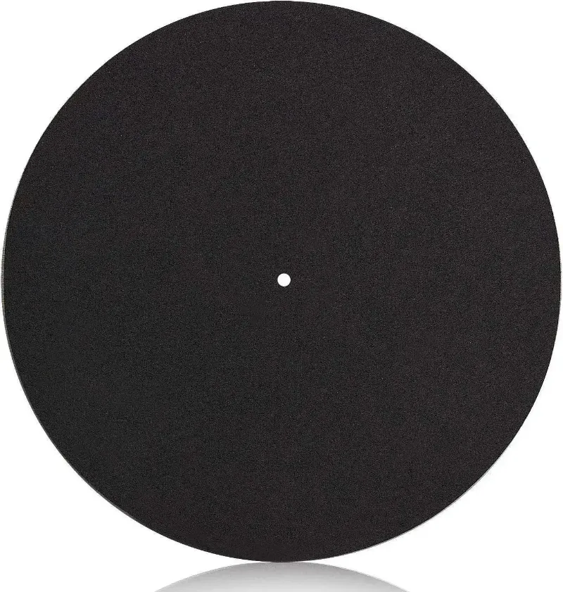 Retrolife Replacement Slipmat For Record Player, round wool felt turntable mat in dark color