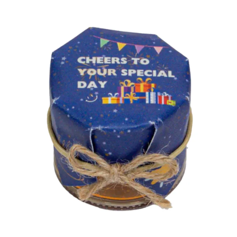 HoneySpree Special Day mini honey jar with Happy Birthday design