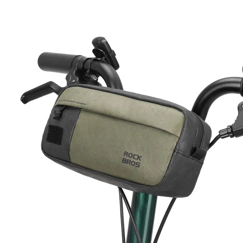 RockBros US Bike Handlebar Bag with Shoulder Strap 1.5L showing wide-opening design
