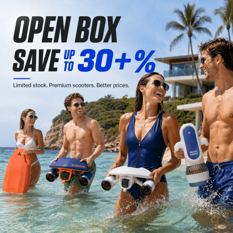 Sublue Open Box underwater scooters including Mix, MixPro, Navbow models