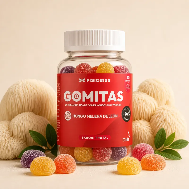 Fisiobiss Gomitas Melena de León fruity gummy supplement bottle