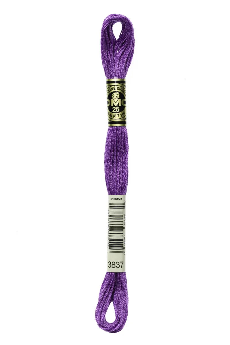 LETISTITCH DMC Mouliné Spécial 117MC-E_3837 embroidery thread skein in Metallic Purple
