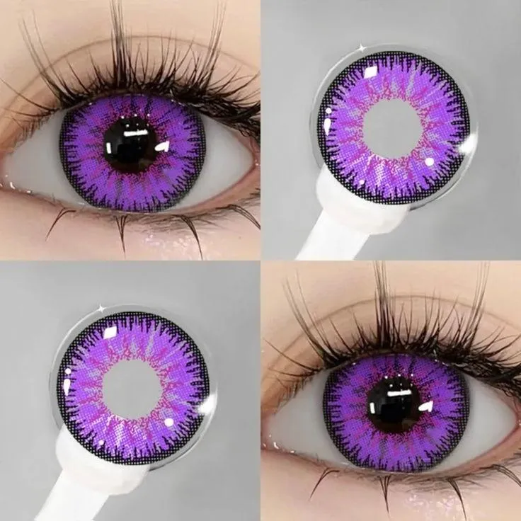 EYESFAV Electric Purple colored contact lenses showing vivid violet gradient iris design