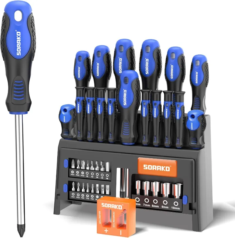 HYCHIKA SORAKO 40-Piece Magnetic and Precision Screwdriver Set with multiple bits and storage holder