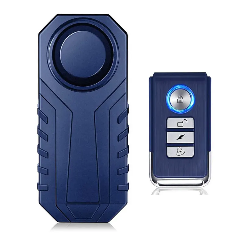 Wsdcam Wireless Anti-Theft Bicycle Motorcycle Alarm Blue mounted on bike frame