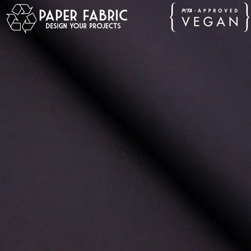 Corkadia Black washable paper fabric 100x80cm PAF-24, a black kraft paper fabric sheet