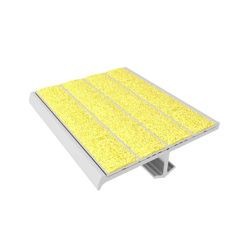 ComposiGrip Ecoglo S4050 Yellow 2.2 inch Cast-in-Place Stair Nosing for concrete stairs