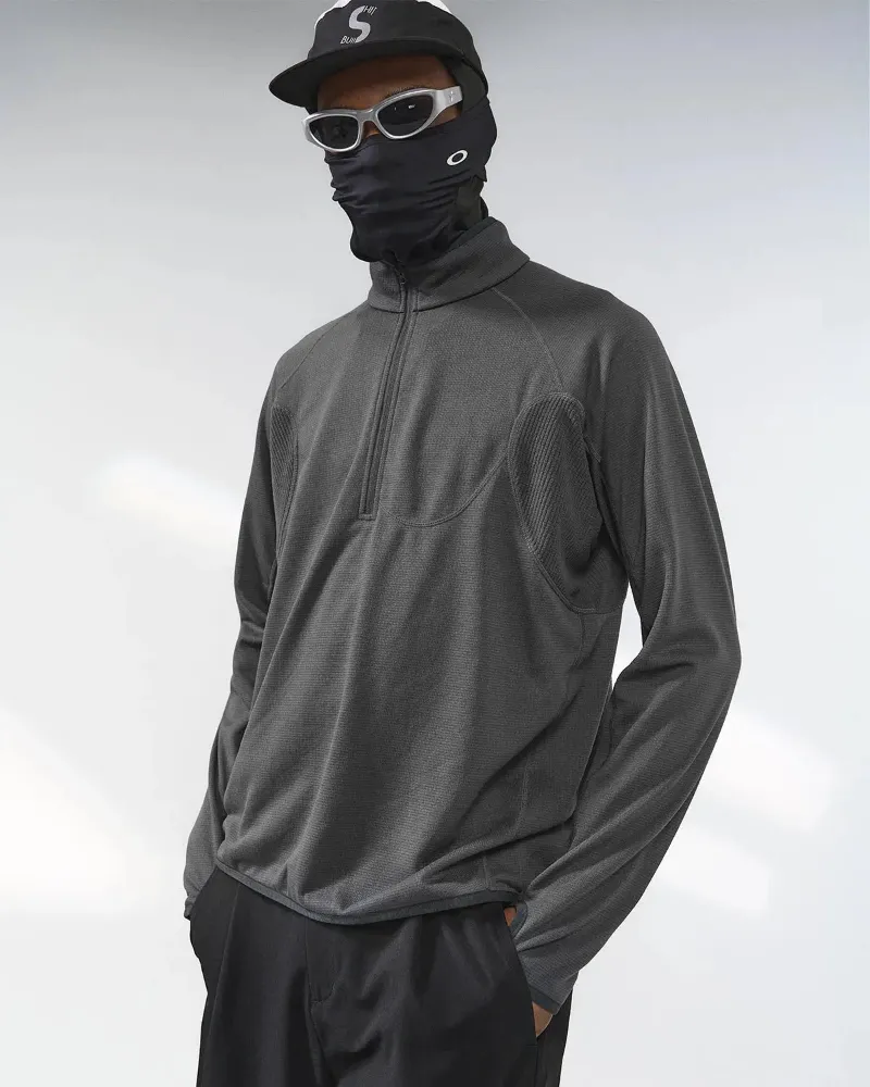 INFLATION TECHLATION Breathable Grid Fleece Half-Zip Sweatshirt in lightweight texture