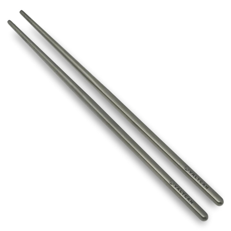 Valtcan Titanium Chopsticks 9 inch pair in bare metal finish with grooved tips