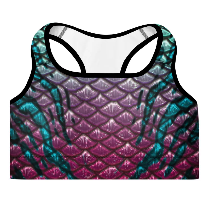 Sereia Guardiã Aphrodite padded sports bra with racerback design