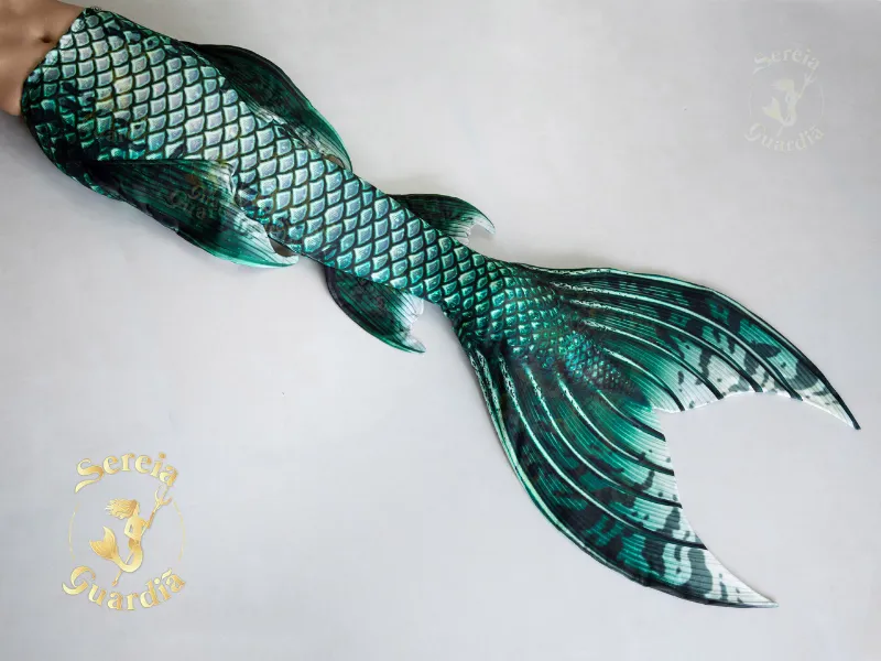 Sereia Guardiã Warriors Collection Guardian Mermaid tail Ayla, a realistic swimmable fabric mermaid tail