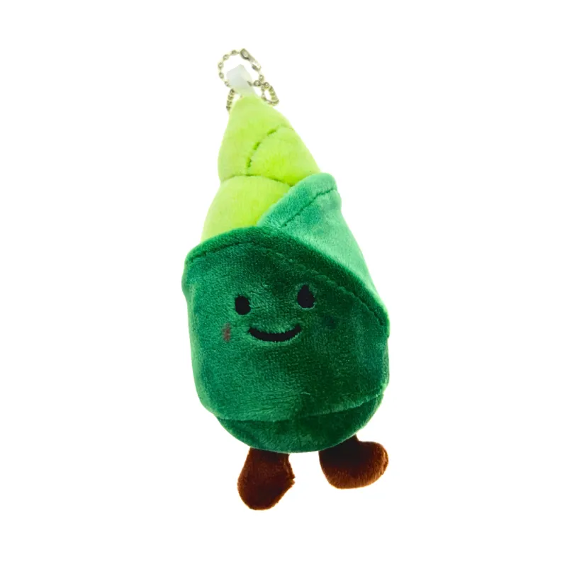 HoneySpree Adorable Bamboo Shoot Plushie Keychain hanging from bag