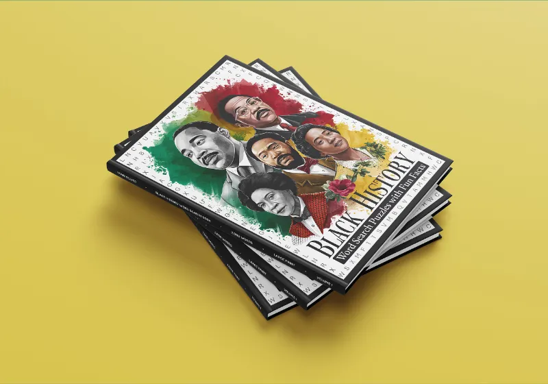 Imani Oliver Black History Word Search book with puzzle grid layout
