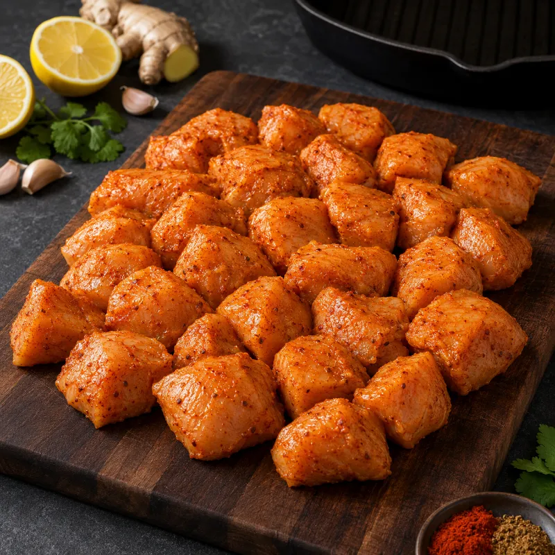 Halal World Depot Halal Marinated Tikka Chicken Breast seasoned