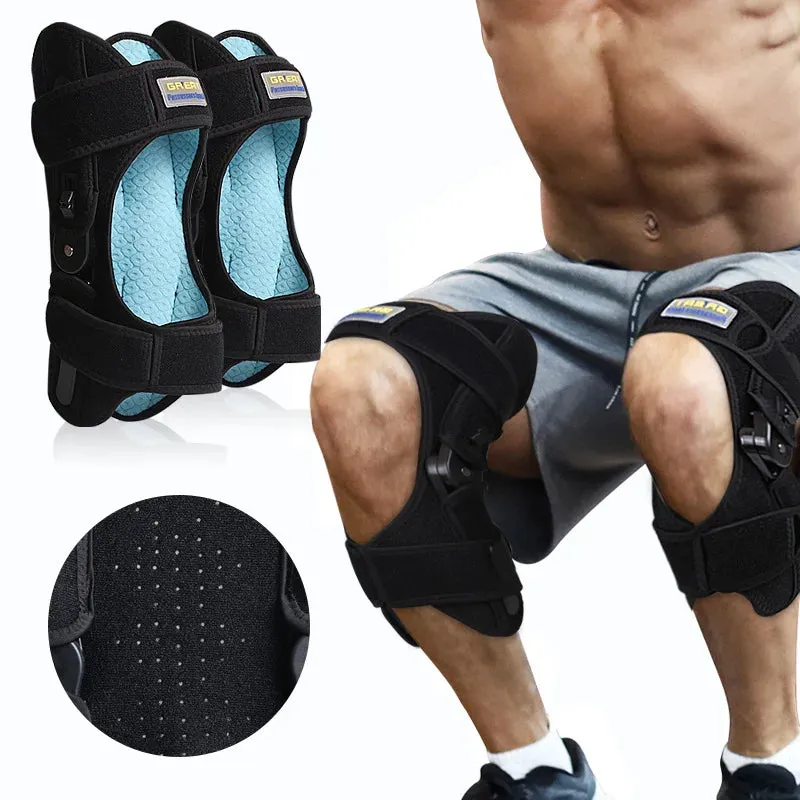 Kicklo Adjustable Stabilizing Knee Brace with metal side stabilizers and straps