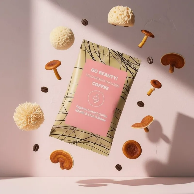 Mushroom Cups Go Beauty organic coffee with Reishi and Lion's Mane product photo