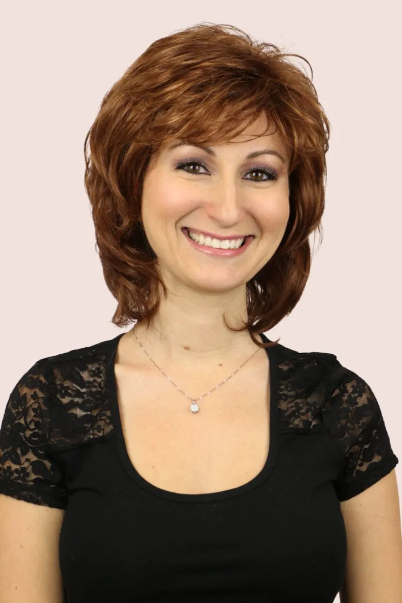 Godiva's Secret Wigs Dawn Large medium wig in Irish Spice with soft layers