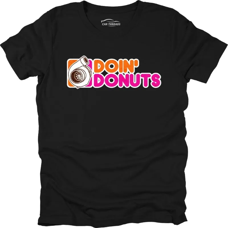 Car Threads Doin' Donuts t-shirt on a plain background