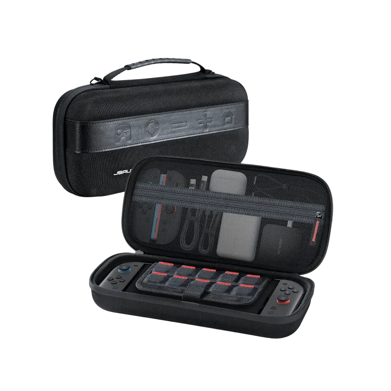 JSAUX MegaCarry Case for Switch 2 with game card slots and mesh storage pocket