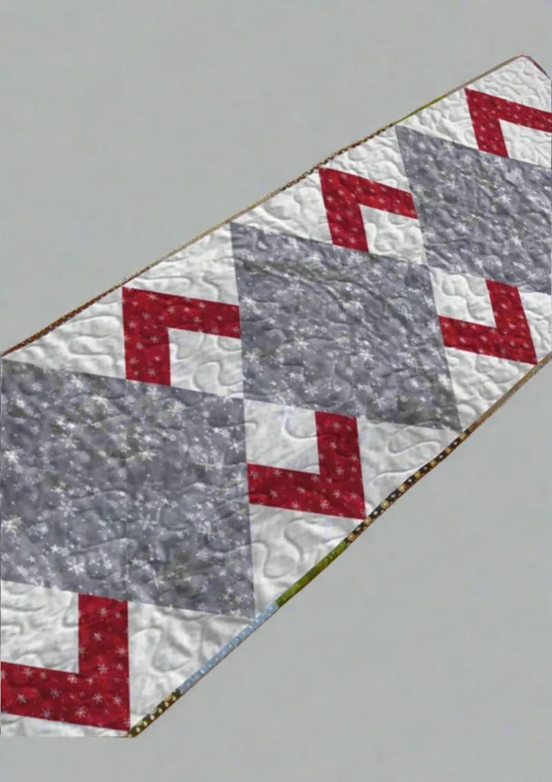 Boho Blanket Christmas Connections Quilt Pattern, a slim holiday runner with festive layered prints