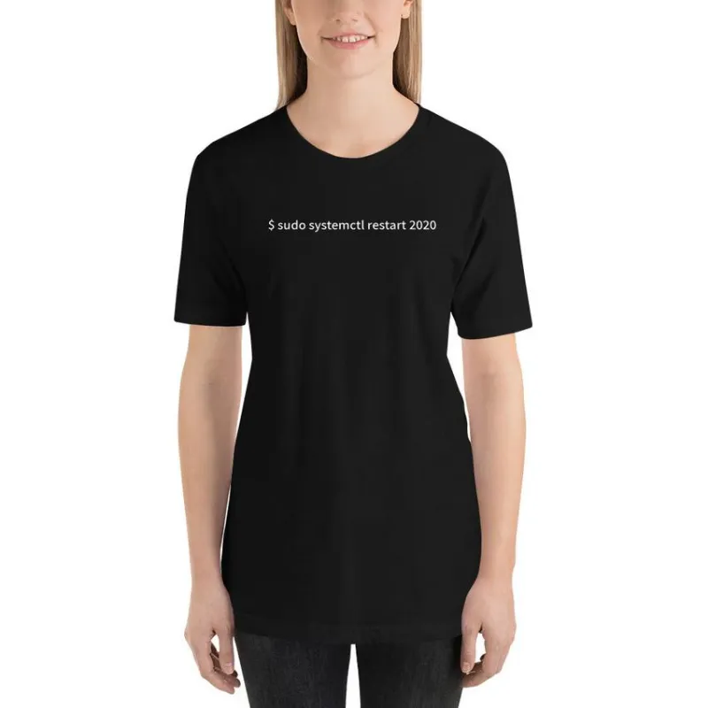 MyHackerTech sudo systemctl restart 2020 short-sleeve unisex t-shirt