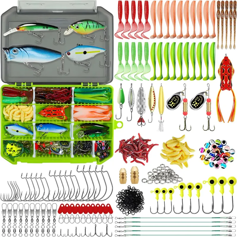 Truscend Fishing Lure Making Kit with Tackle Box featuring 240 pieces of fishing accessories