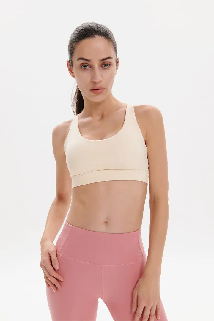 SALTUM Cross Back Sports Bra with cross-back straps and moisture-wicking fabric
