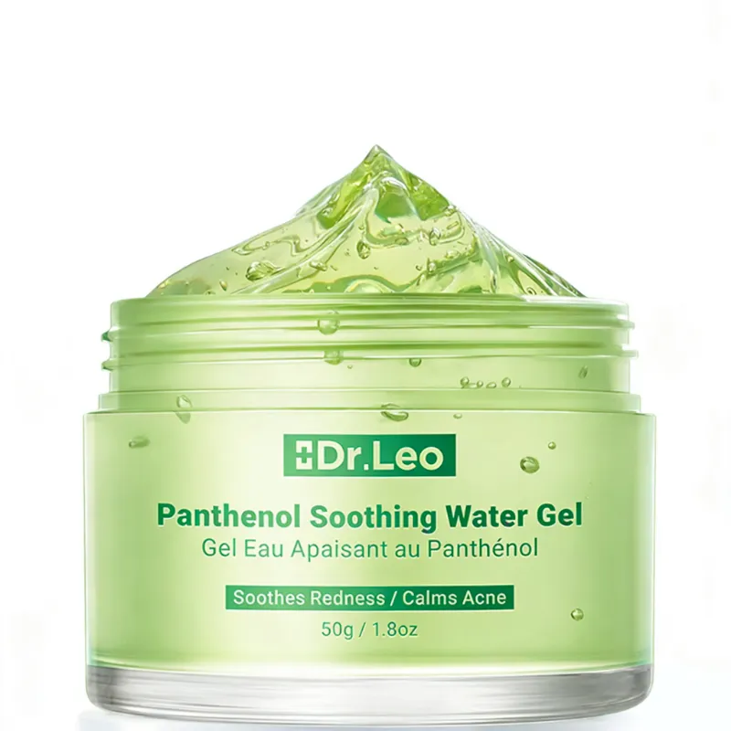 Dr Leo 5% Panthenol Anti-acne Soothing Water Gel jar, lightweight jelly formula