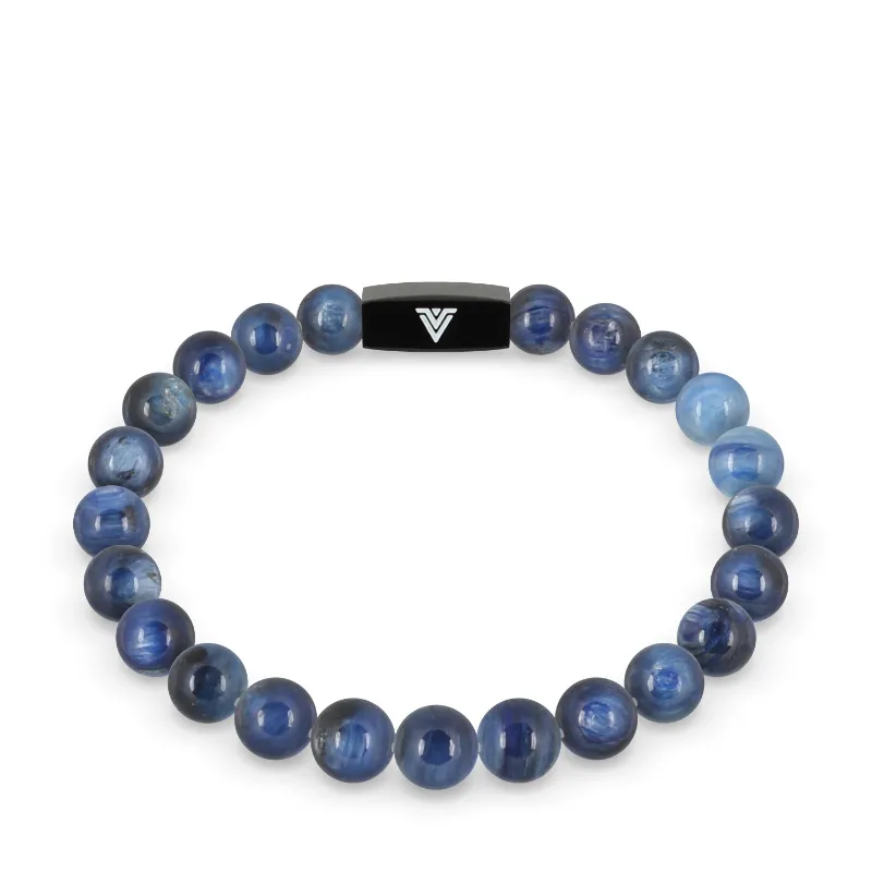 VOLTLIN Kyanite Stretch Bracelet natural blue stone beads on elastic cord