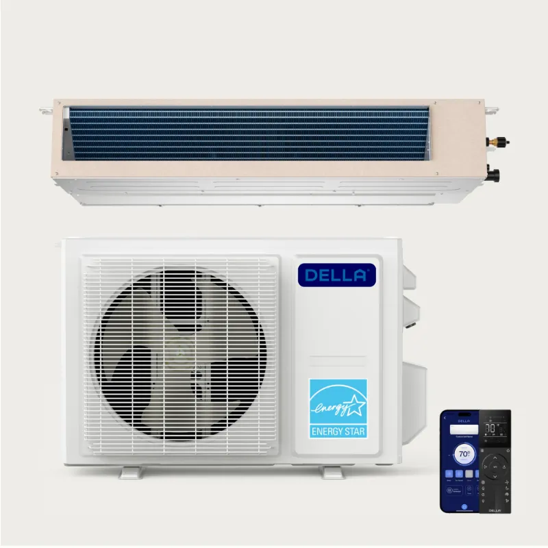 Della Home 22000 BTU concealed ducted mini split air conditioner for hidden ceiling installation