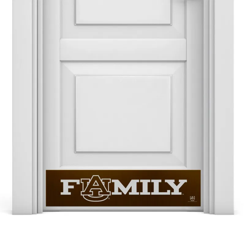 Deck the Door Decor Auburn Family Engraved Door Kick Plate with officially licensed AU logo